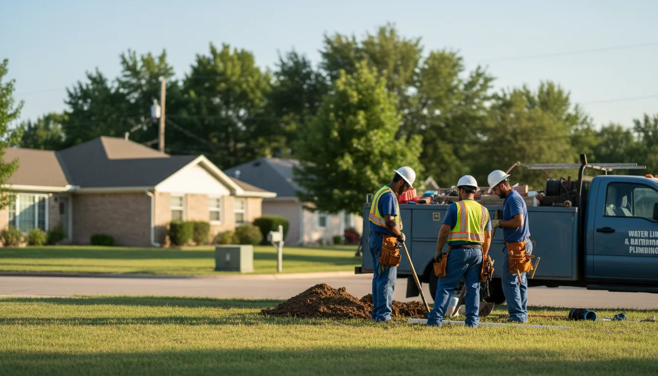 Residential water line and bathroom plumbing service in Texhoma, OK